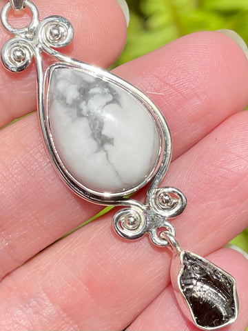 White Howlite and Shungite Pendant - Morganna’s Treasures 