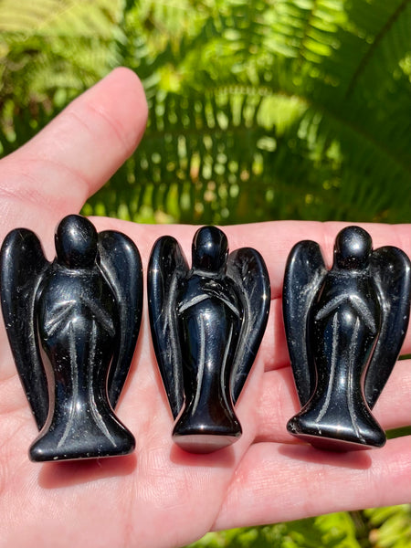 Black Obsidian Pocket Angel - Morganna’s Treasures 