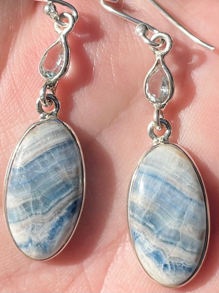 Blue Scheelite and Blue Topaz Earrings - Morganna’s Treasures 