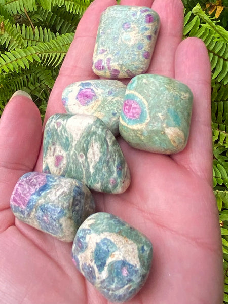 Gorgeous Ruby in Fuchsite Tumbled Stones - Morganna’s Treasures 
