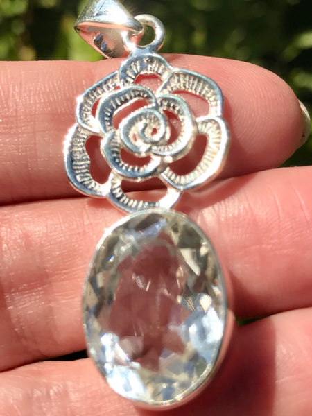 Clear Quartz Flower Pendant - Morganna’s Treasures 