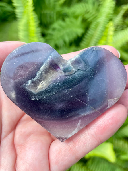 Large Silk Fluorite Heart - Morganna’s Treasures 