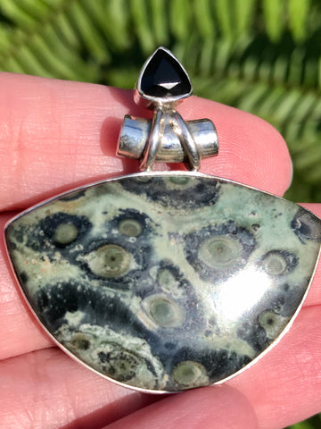 Kambaba Jasper and Black Onyx Pendant - Morganna’s Treasures 