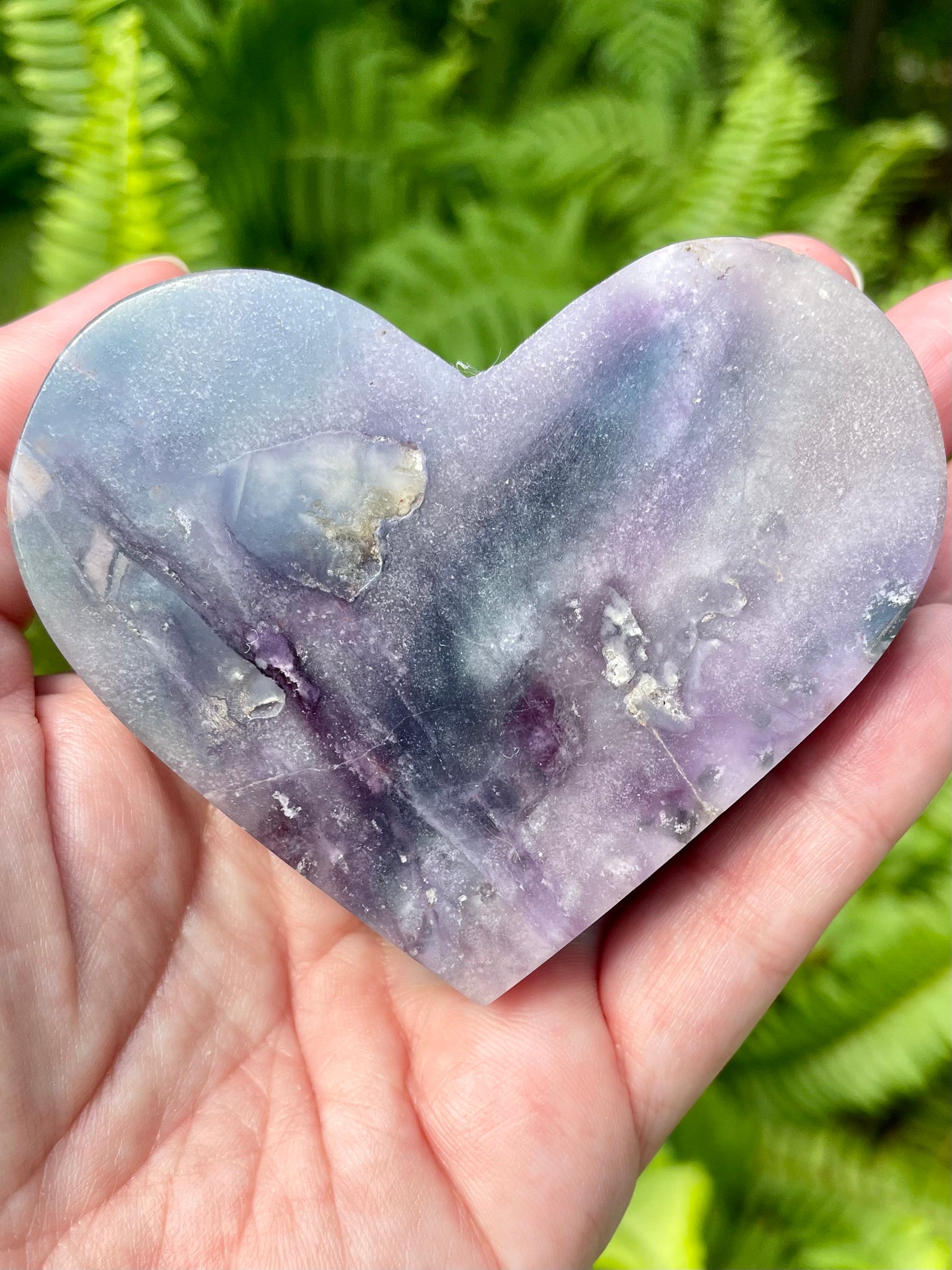 Large Silk Fluorite Heart - Morganna’s Treasures 