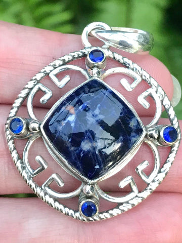 Sodalite and Sapphire Pendant - Morganna’s Treasures 