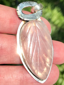 Carved Rose Quartz Pendant - Morganna’s Treasures 