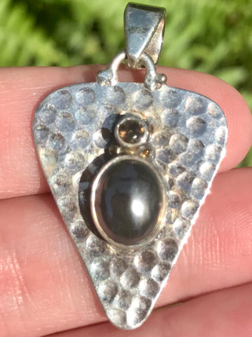 Hematite and Smoky Quartz Pendant - Morganna’s Treasures 