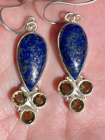 Lapis Lazuli and Smoky Quartz Earrings - Morganna’s Treasures 
