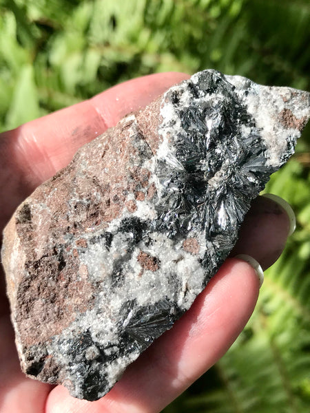 Rough Pyrolusite Palm Stone - Morganna’s Treasures 