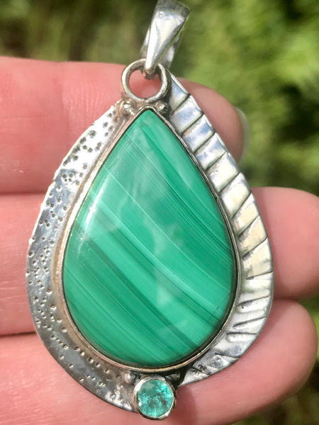 Malachite and Apatite Pendant - Morganna’s Treasures 