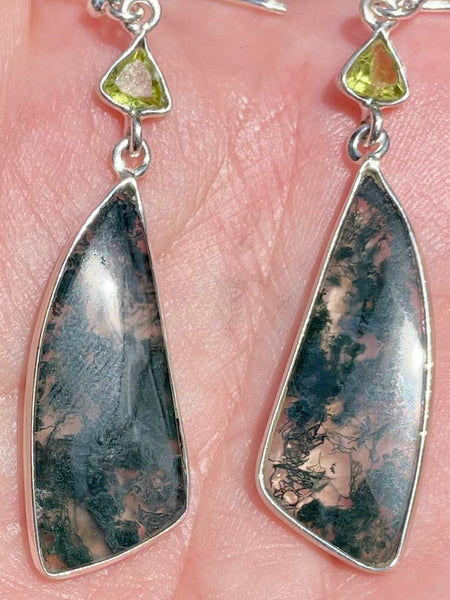 Moss Agate and Peridot Earrings - Morganna’s Treasures 