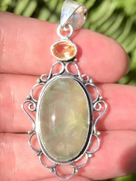 Prehnite and Morganite Pendant - Morganna’s Treasures 