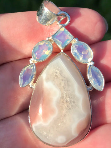 Ocean Jasper and Opalite Pendant - Morganna’s Treasures 