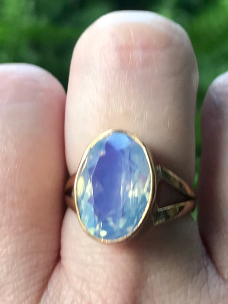Rose Gold Bronze Opalite Ring Size 7.25 - Morganna’s Treasures 