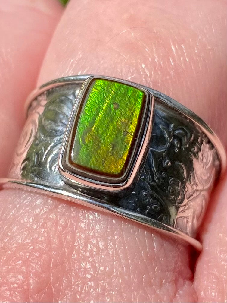 Canadian Ammolite Ring Size 8 - Morganna’s Treasures 