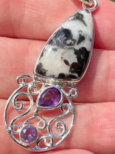Pinolith Jasper and Purple Amethyst Pendant - Morganna’s Treasures 