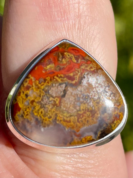 Red Seam Agate Ring Size 8.5 - Morganna’s Treasures 