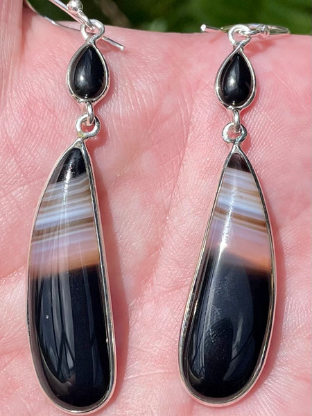 Botswana Agate and Black Onyx Earrings - Morganna’s Treasures 