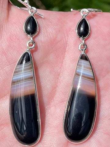 Botswana Agate and Black Onyx Earrings - Morganna’s Treasures 