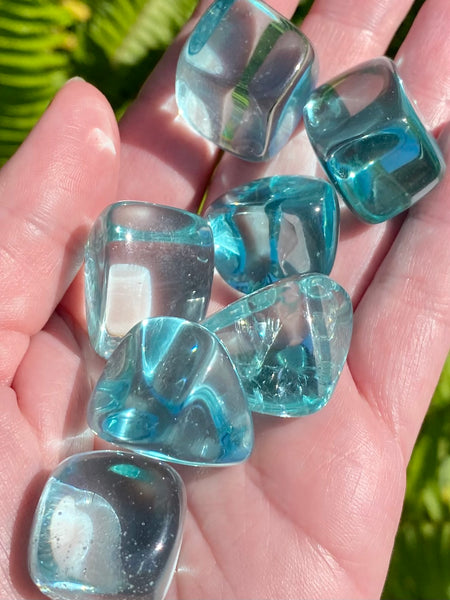 Aqua Obsidian Tumbled Stones - Morganna’s Treasures 