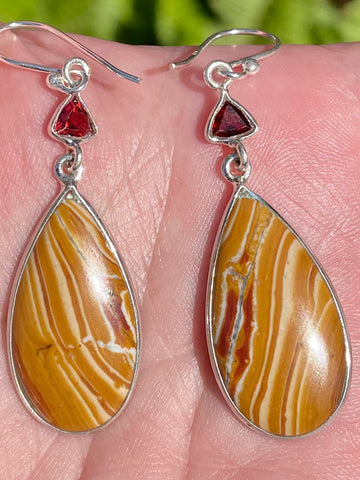 Rolling Hills Domolite and Garnet Earrings - Morganna’s Treasures 