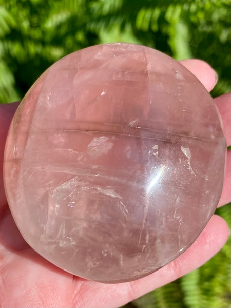 Large Rose Quartz Palm Stone - Morganna’s Treasures 