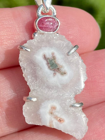 Clear Quartz Stalactites and Pink Tourmaline Pendant - Morganna’s Treasures 