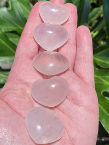 Rose Quartz Heart Palm Stones - Morganna’s Treasures 