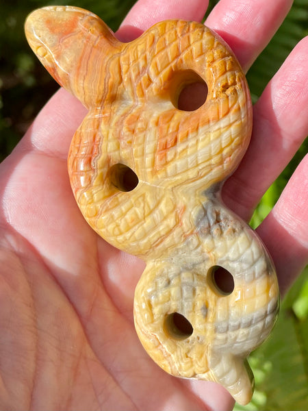 Crazy Lace Agate Carved Snake - Morganna’s Treasures 