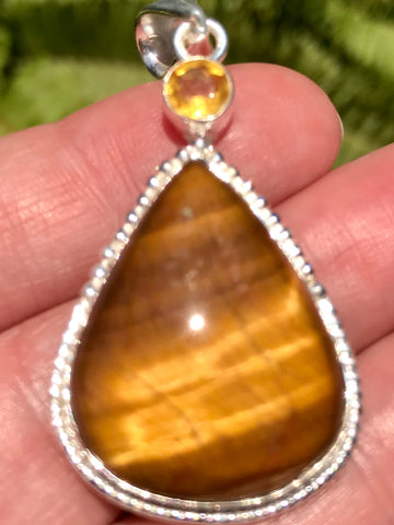 Tigers Eye and Citrine Pendant - Morganna’s Treasures 