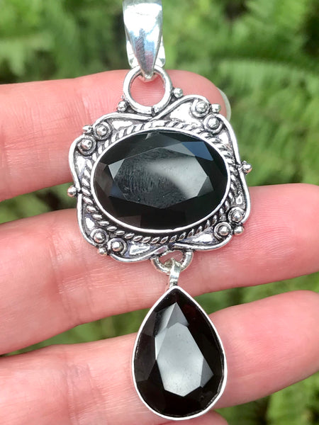 Black Onyx and Purple Amethyst Pendant - Morganna’s Treasures 