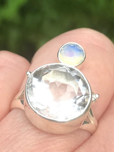 Clear Quartz and Opalite Ring - Morganna’s Treasures 