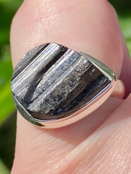 Rough Black Tourmaline Ring Size 6 - Morganna’s Treasures 