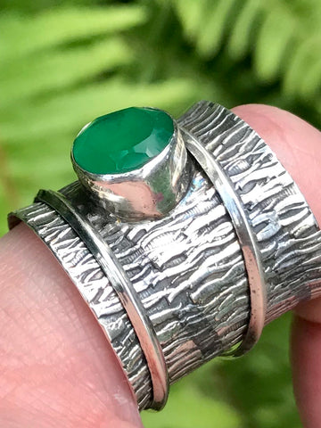 Green Onyx Meditation Spin Ring Size 7 - Morganna’s Treasures 