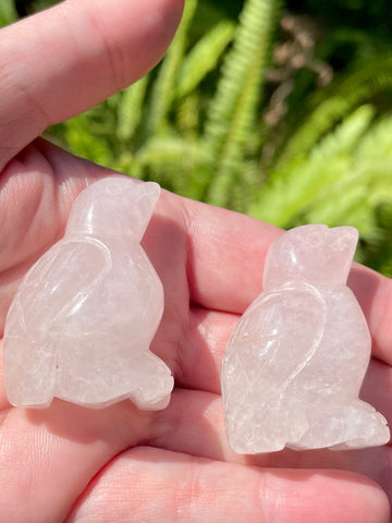 Rose Quartz Carved Birds - Morganna’s Treasures 