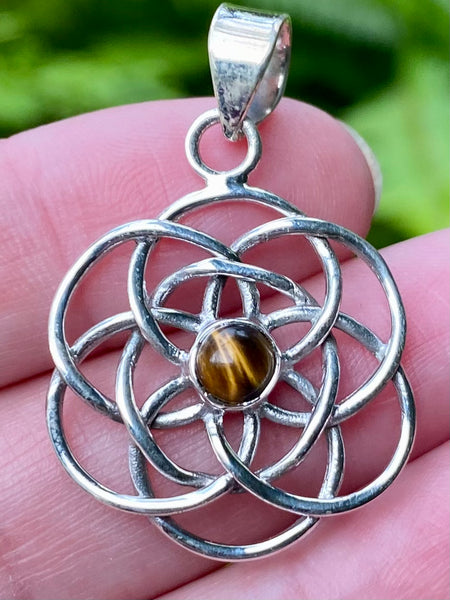 Tigers Eye Mandala Pendant - Morganna’s Treasures 