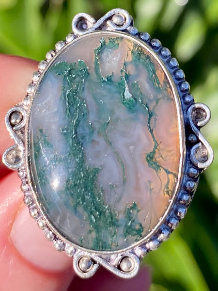 Moss Agate Cocktail Ring Size 6 - Morganna’s Treasures 