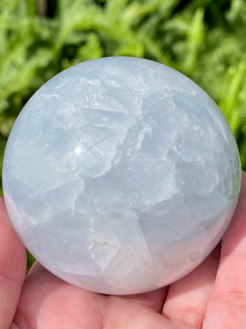 Large Blue Calcite Crystal Ball - Morganna’s Treasures 