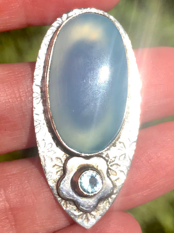 Blue Chalcedony and Blue Topaz Pendant - Morganna’s Treasures 