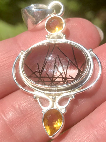 Tourmanilated Quartz and Citrine Pendant - Morganna’s Treasures 