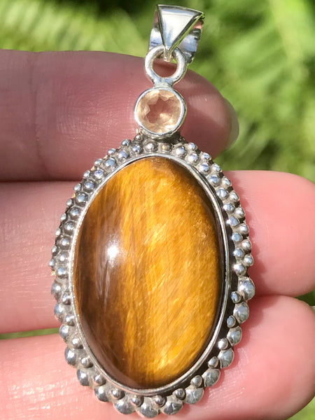 Tigers Eye and Morganite Pendant - Morganna’s Treasures 