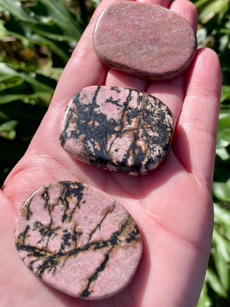 Rhodonite Palm Stones - Morganna’s Treasures 