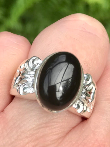 Black Onyx Cocktail Ring Size 7.5 - Morganna’s Treasures 