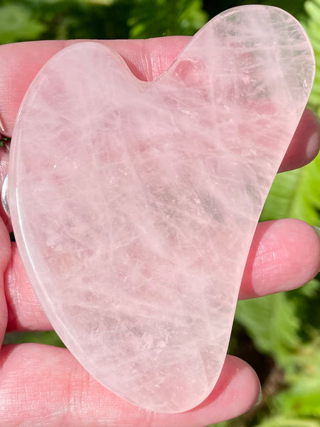 Rose Quartz Gua Sha Massage Heart - Morganna’s Treasures 