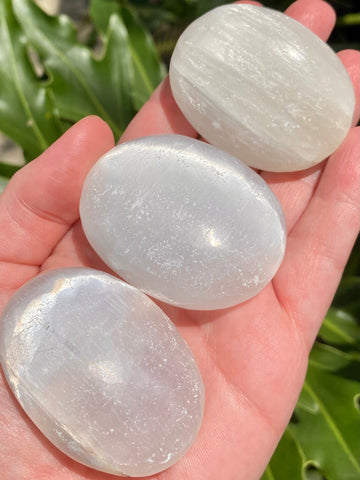 Selenite Palm Stones - Morganna’s Treasures 