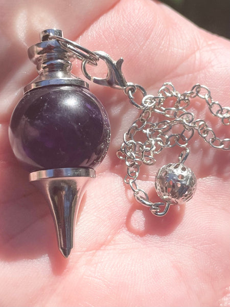 Purple Amethyst Ball Pendulum - Morganna’s Treasures 