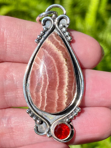 Rhodocrosite and Garnet Pendant - Morganna’s Treasures 