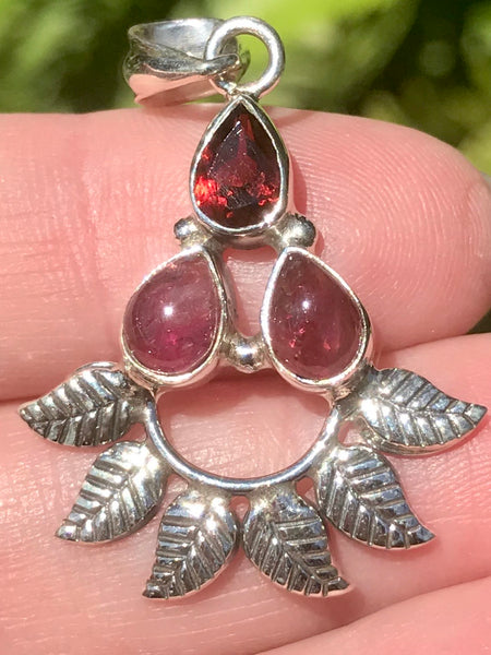 Pink Tourmaline and Garnet Pendant - Morganna’s Treasures 