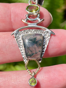 Moss Agate and Peridot Pendant - Morganna’s Treasures 