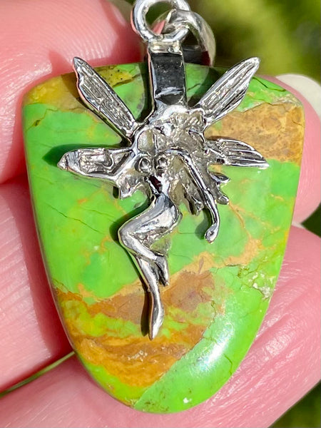 Green Mohave Turquoise Fairy Pendant - Morganna’s Treasures 